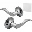 Berlin Modisch Dummy Lever Door Handle [Pack of Two] for Closets with a Satin Nickel Finish, Single Side, Non-Turning with a Door Bumper Wall Protectors