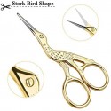Acronde 2PCS Vintage Stork Shape Sewing Scissors Stainless Steel Tailor Scissors Sharp Sewing Shears for Embroidery, Sewing, Craft, Art Work & Everyday Use (Gold)