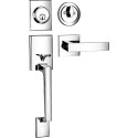 Berlin Modisch Single Cylinder HandleSet with Lever Door Handle (for Entrance and Front Door) Reversible for Right and Left Handed and a Single Cylinder deadbolt Handle Set Iron Black Finish