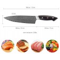 Chef Knife, TANSUNG Kitchen Knife 8 Inch Pro Chef's Knife Cooking Knife Ultra Sharp Knife for Home Restaurant Cookers with High Carbon Stainless Steel Ergonomic Wooden Handle and Elegant Gift Box