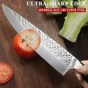 Pro Chef Knife 8 Inch, Japanese AUS-10V Super Stainless Steel Kitchen Knife with Hammer Finish, Chefs Knife with a triple-riveted Ergonomic Handle, Professional Durable Cooking Knife with Gift Box