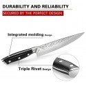 Pro Chef Knife 8 Inch, Japanese AUS-10V Super Stainless Steel Kitchen Knife with Hammer Finish, Chefs Knife with a triple-riveted Ergonomic Handle, Professional Durable Cooking Knife with Gift Box