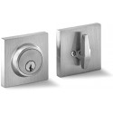 Berlin Modisch Entry Lever Door Handle and Single Cylinder Deadbolt Lock and Key Slim Square Locking Lever Handle Set [Front Door or Office] Right & Left Sided Doors Heavy Duty – Satin Nickel Finish
